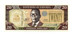 Libéria 20 Dollár Bankjegy 2011 P28g UNC gyögyházfényű felület