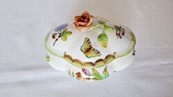 Herendi Viktória mintás ovális formájú Bonbonier/Ékszertartó (No.: 25.256.)