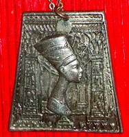 Silver-Egypt - NEFRETITI pendant necklace with 80 cm chain, pendant 5 x 6 cm as per images