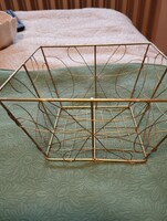 Gold-colored wire basket, holder
