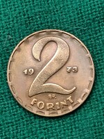 2 Forint 1973 ! Nem Volt Forgalomban ! Verdefényes!