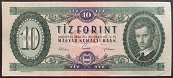 10 Forint 1962 P-168c VF fordított hátlapi nyomat bankjegy