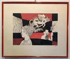 Szász Endre: Emlék szitanyomat