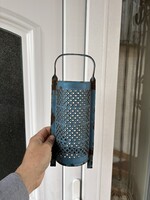 Rare Blue Enamel Grater - Rustic Folk Art Decor