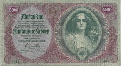 5000 korona kronen 1922 Ausztria Magyarország eredeti állapot 3.