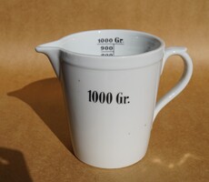 Régi Zsolnay porcelán nagyméretű patika mérőedény 1000 gr