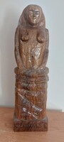 Stefanovics Elemér fából faragott szobor 36 cm magasas