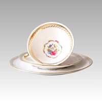 Bavaria porcelán reggeliző szett, teáscsésze + csészealj + tányér