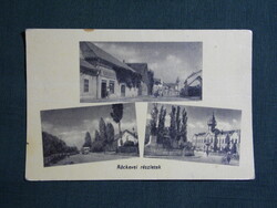 Képeslap,Ráckeve,városháza,szövetkezeti üzlet,utca látkép,részlet,1956-