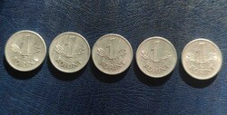 1987 1 Forintos LOT 5 érme egyben !!! (6.)