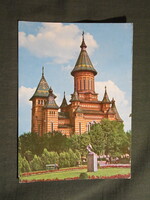 Képeslap,Románia,Timişoara,Temesvár,székesegyház,katedrális látkép,részlet,1976-