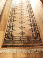 Kézi csomózású selyem futószőnyeg, 185 x 63 cm + 4 cm rojt