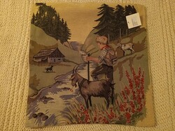 Decorative pillowcase, landscape with a boy on a hike, animals