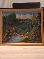 Gyetvai Mihály Inkák földjén, vászon olajfestmény