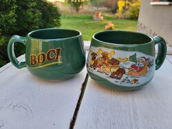 Boci mikulás-karácsonyi kerámiabögre pár