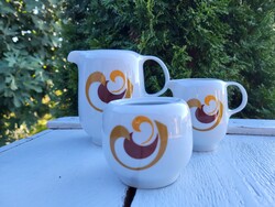 Alföldi porcelán_Bella szalagos kiöntő, kancsó+cukortartó szett