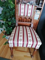 Öt darabos kártyázó garnitúra, biedermeier huzattal, felújitott