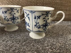 Royal Tettau kék-fehér mintás teás/kávéscsészék. Szinte áttetszően finom porcelán, hibátlan állapot