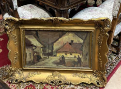 Balla László Naumburgi utca részlet - Keretezett olajfestmény