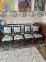 Neoklasszikus olasz ülő garnitúra 1880 körül / Neoclassical bench with 4 chairs 1880 Italy