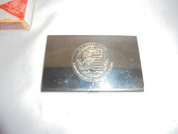 Ezüst színű fém névjegykártya tartó "M.H. Békés Megyei Hadkiegészítő Parancsnokság"