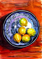 Still life with lemons -  watercolor painting - Csendélet citromokkal -akvarell festmény