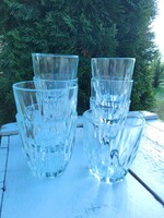 Retro, vastagfalú vizespohár készlet