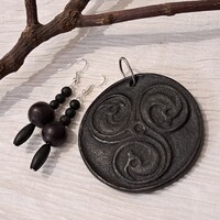 Tribál  kézzel  készített törzsi nyakék és fülbevaló 6 cm-es