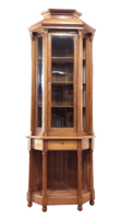 Impozáns antik üvegajtós sarokszekrény