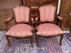 XV. Lajos stilusú kárpitozott karosszék pár