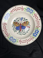 Antik ritka Wilhelmsburgi pillangós falitányér