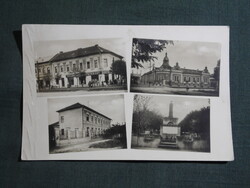 Képeslap,Soroksár,városháza,szövetkezeti üzlet,emlékmű látkép,részlet,1956-