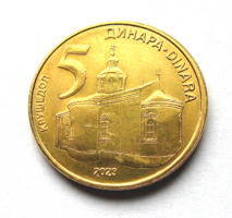 Szerbia - 5 Dinár - 2023