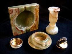 Ónix szalon dísz - íróasztal éke, elegáns márvány dohányzó szett