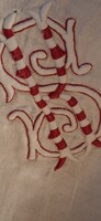 Régi békebeli asztalterítő damaszt monogrammos