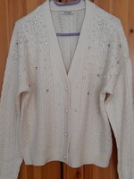 Női kardigán vajszínű, Orsay, gyöngyökkel díszített, S-es méret