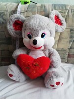 Nagy méretű egér  szívvel. pihe-puha plüss   Valentin napra is