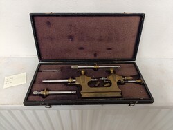 Antik óra szerszám órás műszer eszköz dobozában műszaki régiség 336 5409