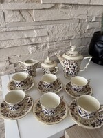 Zsolnay 6-Person Bamboo Pattern Coffee Set