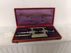 Antik óra szerszám órás műszer eszköz dobozában műszaki régiség 334 5406