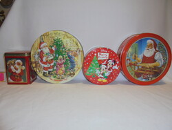 Négy darab karácsonyi, télapós,... bonbonos, desszertes, süteményes doboz együtt