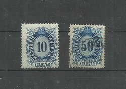 1873.- Távírda - bélyeg 2 db -10 és 50 krajczár