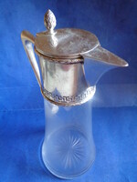 1908 GYÖNYÖRŰ EZÜST KARRAFA -  KIÖNTŐ - BOROS KANCSÓ 30 cm magas