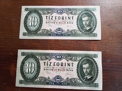 2 db 10 forintos, 1975--ös