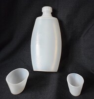 Retro kulacs pohár , vitorlás hajó , hegyek napsütés , tóparti mintával , 80 -as évek 25 cm 1liter