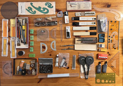 Rotring, Chartpak, Koh-I-Noor komplett vintage műszaki rajzkészlet