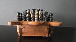 Intarziás fa sakk készlet