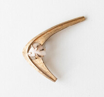 Mid-century modern design bross egy szem rózsakvarccal - retro vintage melltű, kitűző Trifari stílus