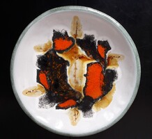 Zsűrizett Janáky Viktor üvegmázas kerámia falitányér