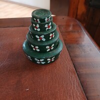 Szép régi öntött vas mérlegsúly készlet